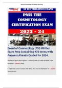 Board of Cosmetology (PSI) Written Exam Prep Containing 976 terms with Answers Already Graded A+ 2024. Terms  like: The federal agency that regulates & enforces safety & health standards in the workplace? - Answer: OSHA