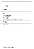 AQA AS LEVEL SOCIOLOGY 7191/1 Paper 1 June 2023 FINAL MARK SCHEME  Education with Methods in Context  