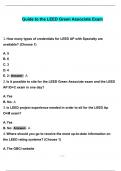 Guide to the LEED Green Associate Exam Written Exam Actual Questions and Answers 2024 with complete solution