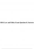 RDA Law and Ethics Exam Question & Answers.