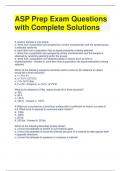 ASP Prep Exam Questions with Complete Solutions
