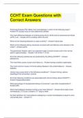 CCHT Exam Questions with Correct Answers