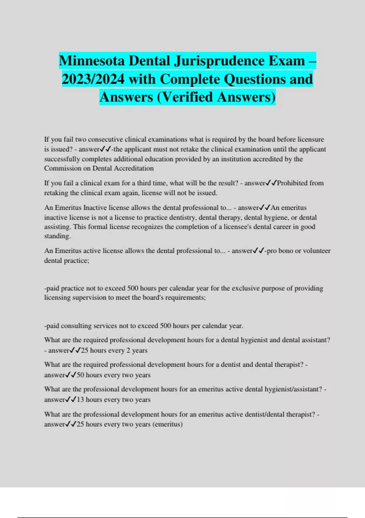 Minnesota Dental Jurisprudence Exam 2023 2024 With Complete Questions   65aaf3563d653 4277234 1200 1700.webp