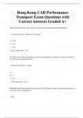 Hong Kong CAD Performance  Transport Exam Questions with  Correct Answers Graded A+ 