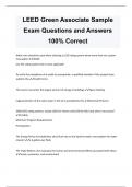 LEED Green Associate Sample  Exam Questions and Answers  100% Correct 