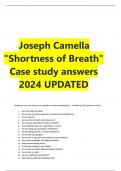 Joseph Camella  "Shortness of Breath"  Case study answers  2024 UPDATED