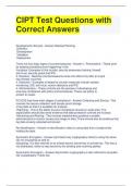 Bundle For CIPT Exam Questions with Answers All Correct