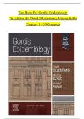 Gordis Epidemiology, 7th Edition TEST BANK By David D Celentano; Moyses Szklo, Verified Chapters 1 - 20, Complete Newest Version
