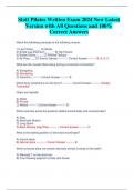 Stott Pilates Written Exam 2024 New Latest  Version with All Questions and 100%  Correct Answers
