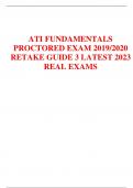 ATI FUNDAMENTALS PROCTORED EXAM 2019/2020 RETAKE GUIDE 3 LATEST 2023 REAL EXAMS