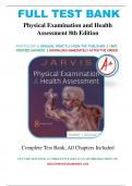 Test Bank for Physical Examination and Health Assessment 8th Edition by Carolyn Jarvis