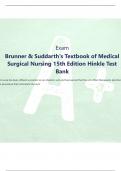Exam Brunner & Suddarth's Textbook of Medical Surgical Nursing 15th Edition Hinkle Test Bank
