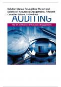 Solution Manual for Auditing The Art and  Science of Assurance Engagements, Fifteenth  Canadian Edition, 15th edition