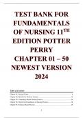 TEST BANK FOR FUNDAMENTALS OF NURSING 11TH EDITION POTTER PERRY  CHAPTER 01 – 50 |NEWEST VERSION 2024|