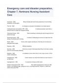 Emergency care and disaster preparation, Chapter 7, Hartmans Nursing Assistant Care