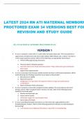 LATEST 2024 RN ATI MATERNAL NEWBORN  PROCTORED EXAM 34 VERSIONS BEST FOR  REVISION AND STUDY GUIDE