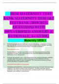 HESI MATERNITY TEST BANK MATERNITY HESI 1&2 TESTBANK (2019/2023) |QUESTIONSWITH 100%VERIFIED ANSWERS & RATIONALE, A+ GUIDE.