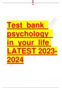 Test bank psychology in your life 2023 Updated 