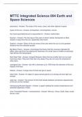 MTTC Integrated Science 094 Earth and Space Sciences Exam Questions and Answers