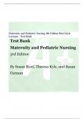 Maternity and Pediatric Nursing 4th Edition Ricci Kyle Carman – Test-Bank
