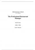 Solutions Manual Professional Restaurant Manager by David Hayes, ISBN. 9780137522941.