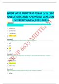 NRNP 6635 MIDTERM EXAM (V1) (100  QUESTIONS AND ANSWERS) WALDEN  UNIVERSITY(NEW,2022-2023