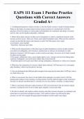 EAPS 111 Exam 1 Purdue Practice  Questions with Correct Answers  Graded A+