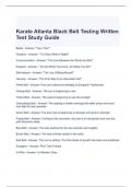 Karate Atlanta Black Belt Testing Written Test Study Guide