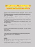LUOA Essentials of Business Exam 2024 Questions and Answers 100% Verified