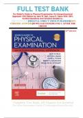 FULL TEST BANK For Seidel's Guide to Physical Examination An Interprofessional Approach 10th Edition by Jane W. Ball, Joyce E. Dains With 100% Verified Questions And Answers Graded A+. 
