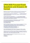 CPIA-DOD Focused Exam Questions and Answers All Correct