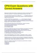 Bundle For CPIA Exam Study Set Questions with Correct Answers