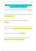 MEDCA Exam Study Guide Phlebotomy Latest Update Graded A+
