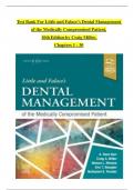 TEST BANK For Little and Falace's Dental Management of the Medically Compromised Patient, 10th Edition by Craig Miller, Verified Chapters 1 - 30, Complete Newest Version