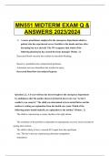 MN551 MIDTERM EXAM Q & ANSWERS 2023/2024 100% GUARANTEED PASS