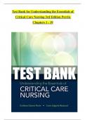 TEST BANK For Understanding the Essentials of Critical Care Nursing, 3rd Edition by Perrin, Verified Chapters 1 - 19, Complete Newest Version