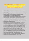 SOUTHCOM Human Rights Awareness Exam Questions and Answers