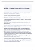 ACSM Certified Exercise Physiologist Exam with correct Answers
