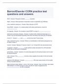 Barron-Elsevier CCRN practice test questions and answers 100% correct
