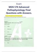 Exam MSN 570 Advanced  Pathophysiology Final  Questions with Answers.  Real exam 2023/2024 final exam 2023 latest update  MSN 570 Advanced Pathophysiology Final Questions with Answers