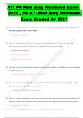 ATI PN Med Surg Proctored Exam  2021 , PN ATI Med Surg Proctored  Exam Graded A+ 2021  1) A nurse is collecting data from a client who was admitted with a Glasgow Coma Scale of 3. Which of the following findings should the nurse expect? - Nonresponsive Co