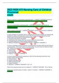 2023 NGN ATI Nursing Care of Children Proctored exam What is a dictorial or authoritarian parenting style? - CORRECT ANSWER parents try to control the child's behaviors and attitudes through unquestioned rules and expectations What is an authoriatitive