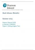 Pearson Edexcel GCSE In German (1GN0/4H) Paper 4: Writing (Higher Tier) MS 2023