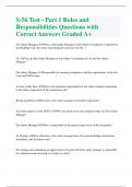 S-56 Test - Part 1 Roles and  Responsibilities Questions with  Correct Answers Graded A+ 