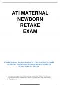 ATI MATERNAL NEWBORN PROCTORED RETAKE EXAM 2019 230 REAL QUESTIONS WITH VERIFIED CORRECT SOLUTIONS/A+ GRADE