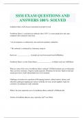 SSM EXAM QUESTIONS AND  ANSWERS 100% SOLVED