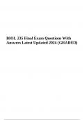 BIOL 235 MIDTERM 1 Exam Questions & Answers Latest Updated 2024-2025 | BIOL 235 Midterm 2 Exam Questions and Answers & BIOL 235 Final Exam Questions With Answers Latest Updated 2024 (GRADED)