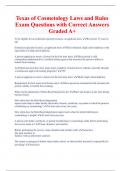 Texas of Cosmetology Laws and Rules Exam Questions with Correct Answers  Graded A+ 