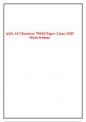 AQA AS Chemistry 7404/2 Paper 2 June 2023 Mark Scheme