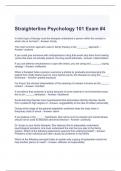 Straighterline Psychology 101 Exam #4 Questions and Answers